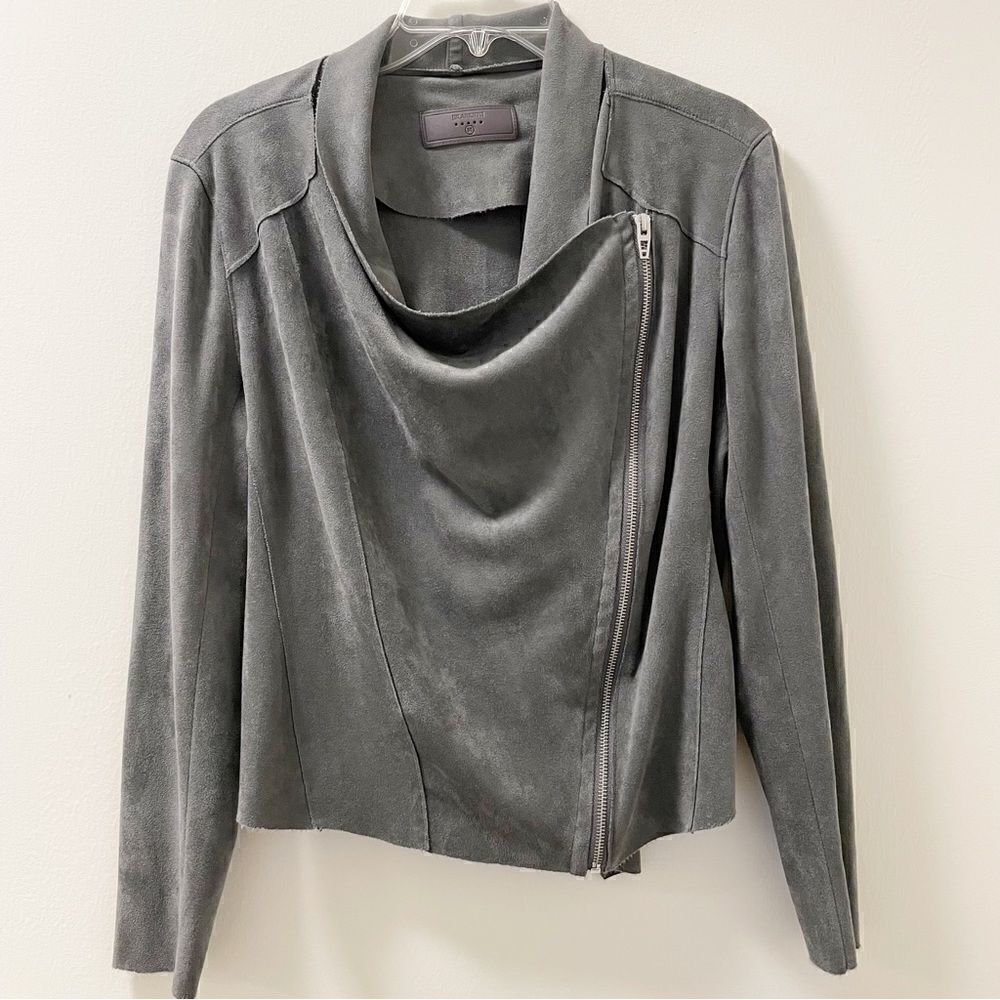 BLANKNYC Faux Suede Drape Front Jacket - Size Medium